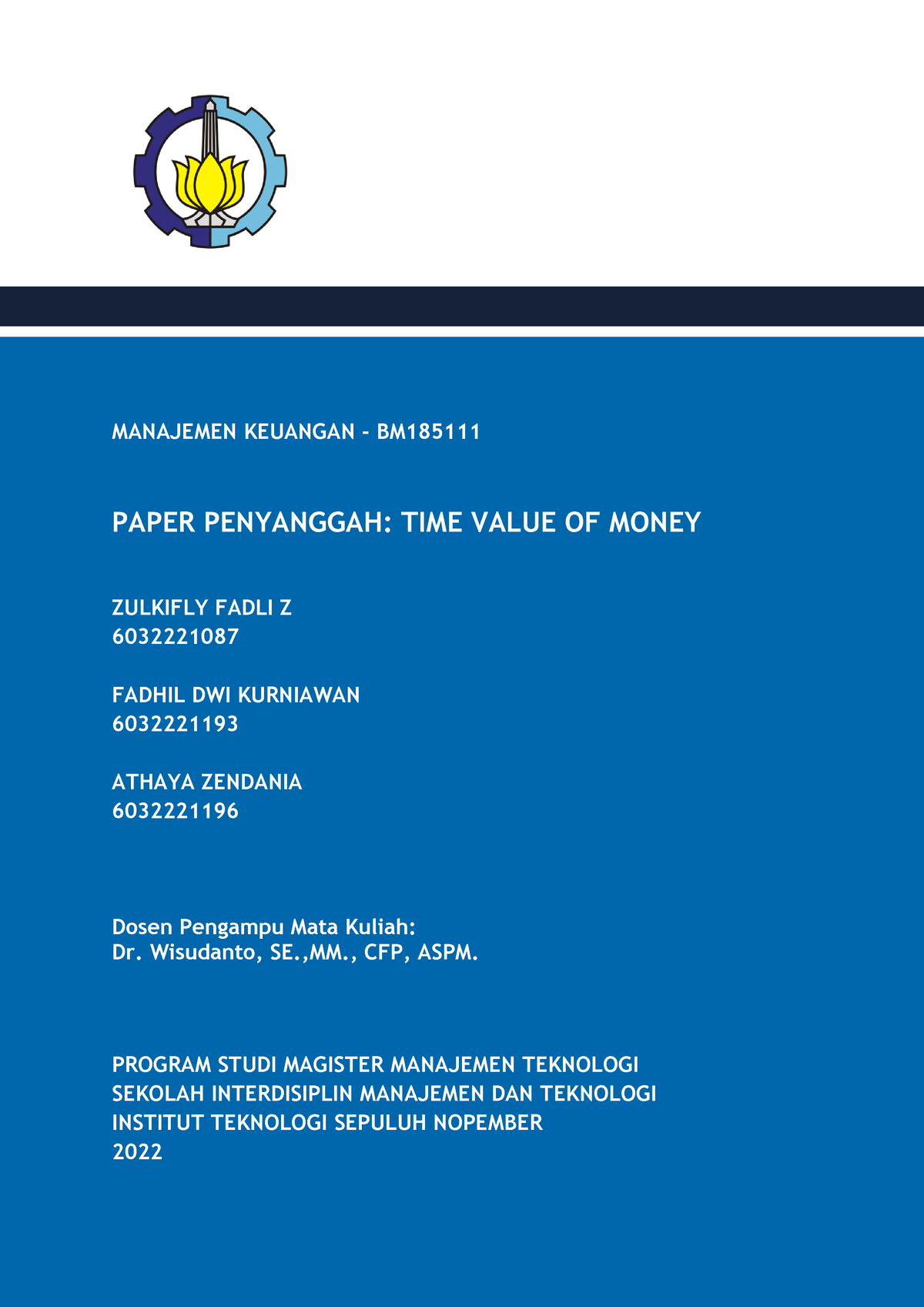 Laporan Penyanggah Time Value Of Money Kelompok 6 Kelas A - MANAJEMEN ...