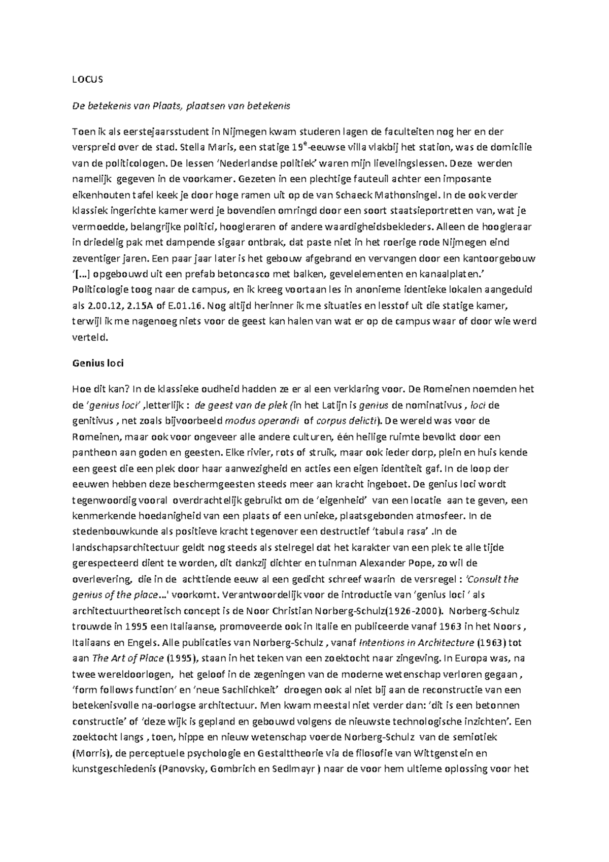 What is genius loci in architecture picture