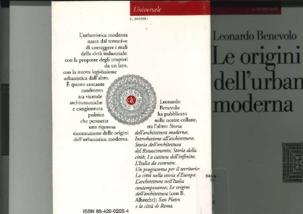 Le Origini Dell'urbanistica Moderna - L. Benevolo Compresse ...