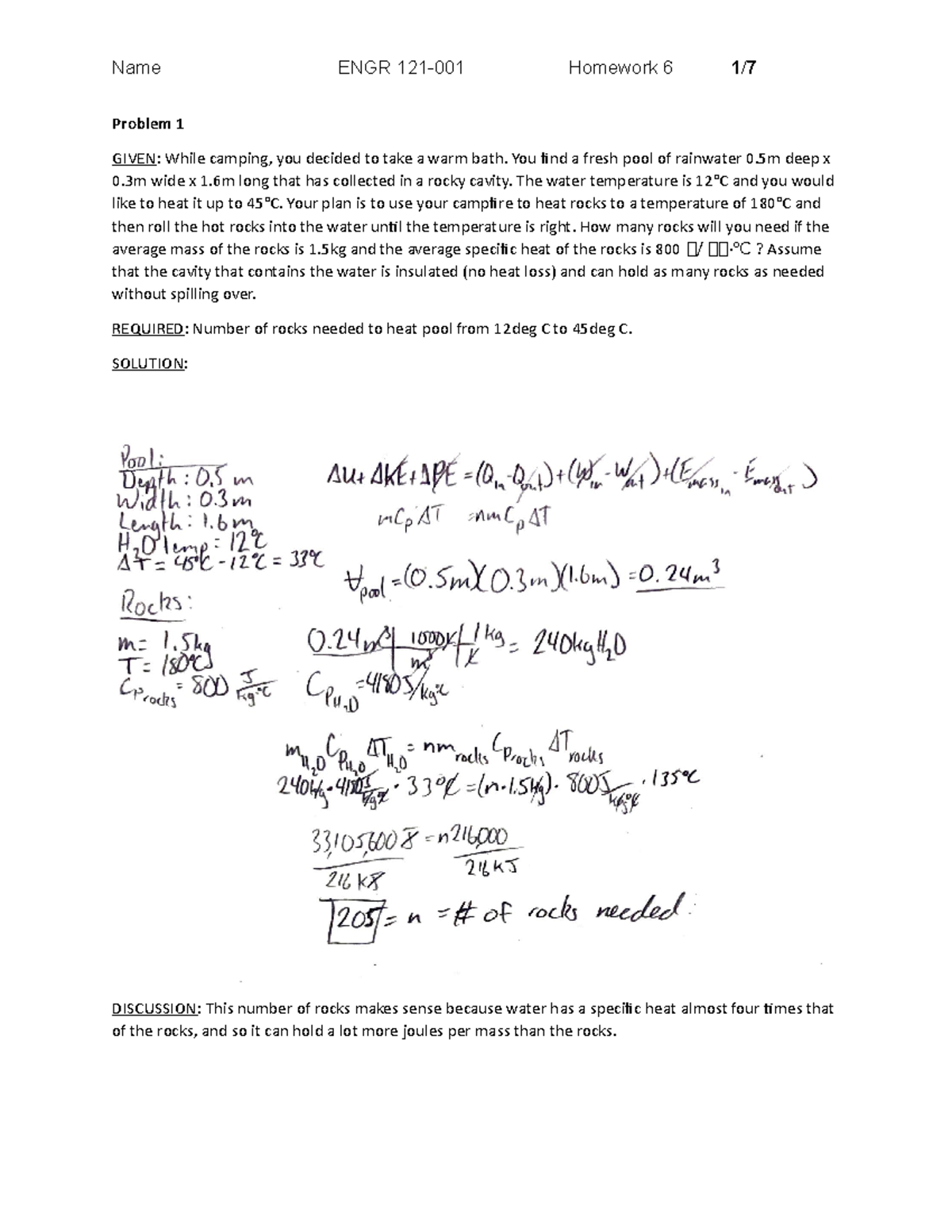 Allbritton Jacob HW 6 - Problem 1 GIVEN: While camping, you decided to ...