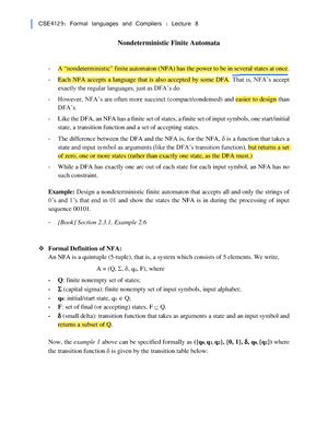 6. LN6 C2 Elements Of Lexical Analysis - CSE4129: Formal Languages And ...