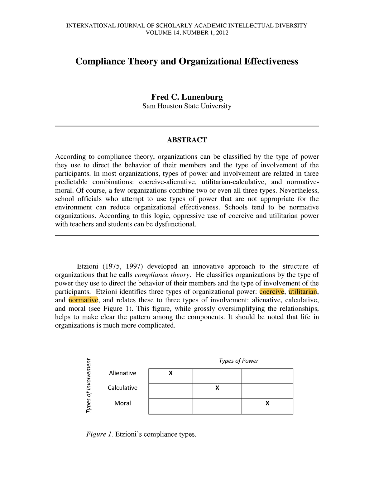 compliance theory a case study approach in understanding organizational commitment