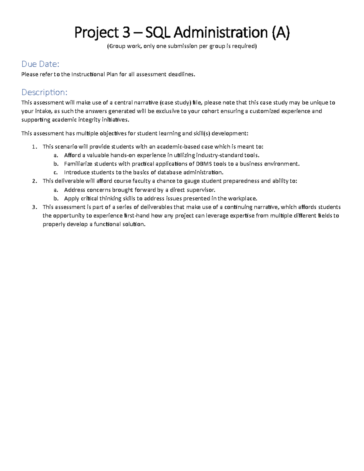 Project 3 - SQL Administration - 6.4.1.2. - Ver 1.3a - Group - Project ...