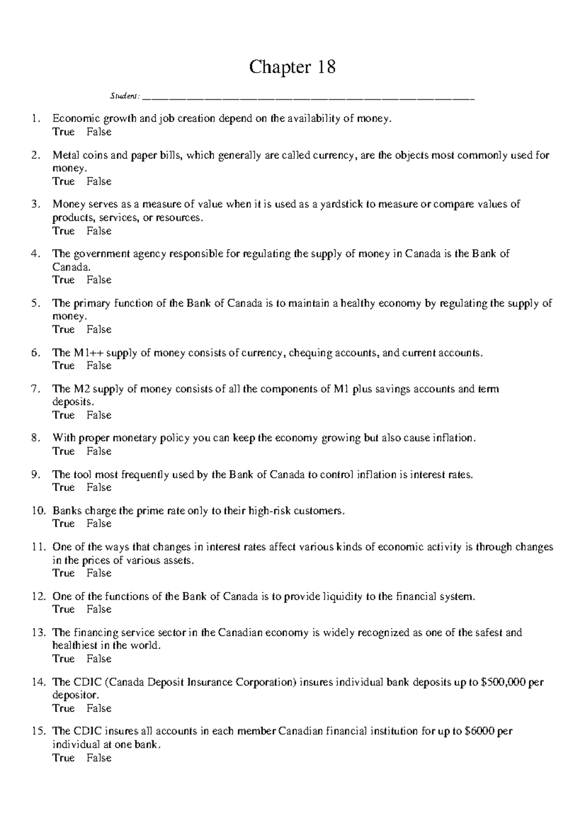 Chapter 18 Test Bank - Chapter 18 Student: - Studocu