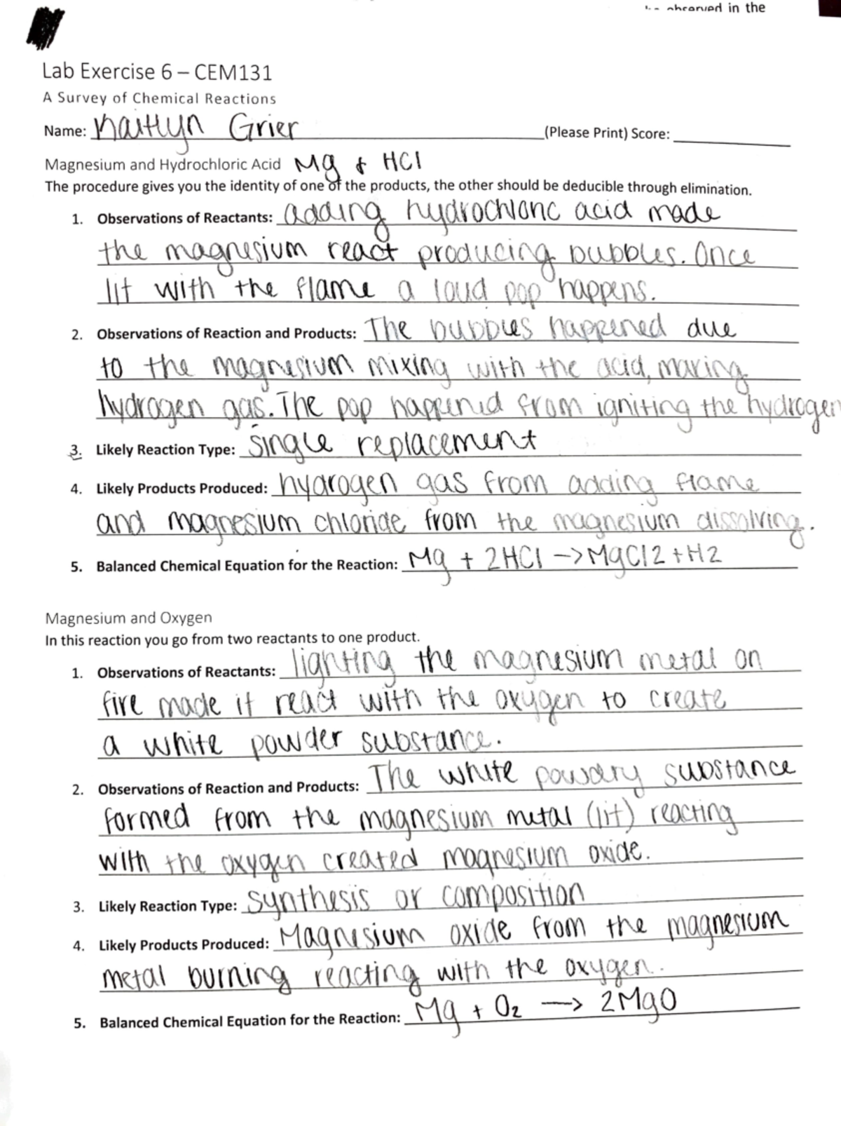 Lab 6 - lab 6 - ' · - hon,pr\ in the Lab Exercise 6-CEM A Survey of Ch ...