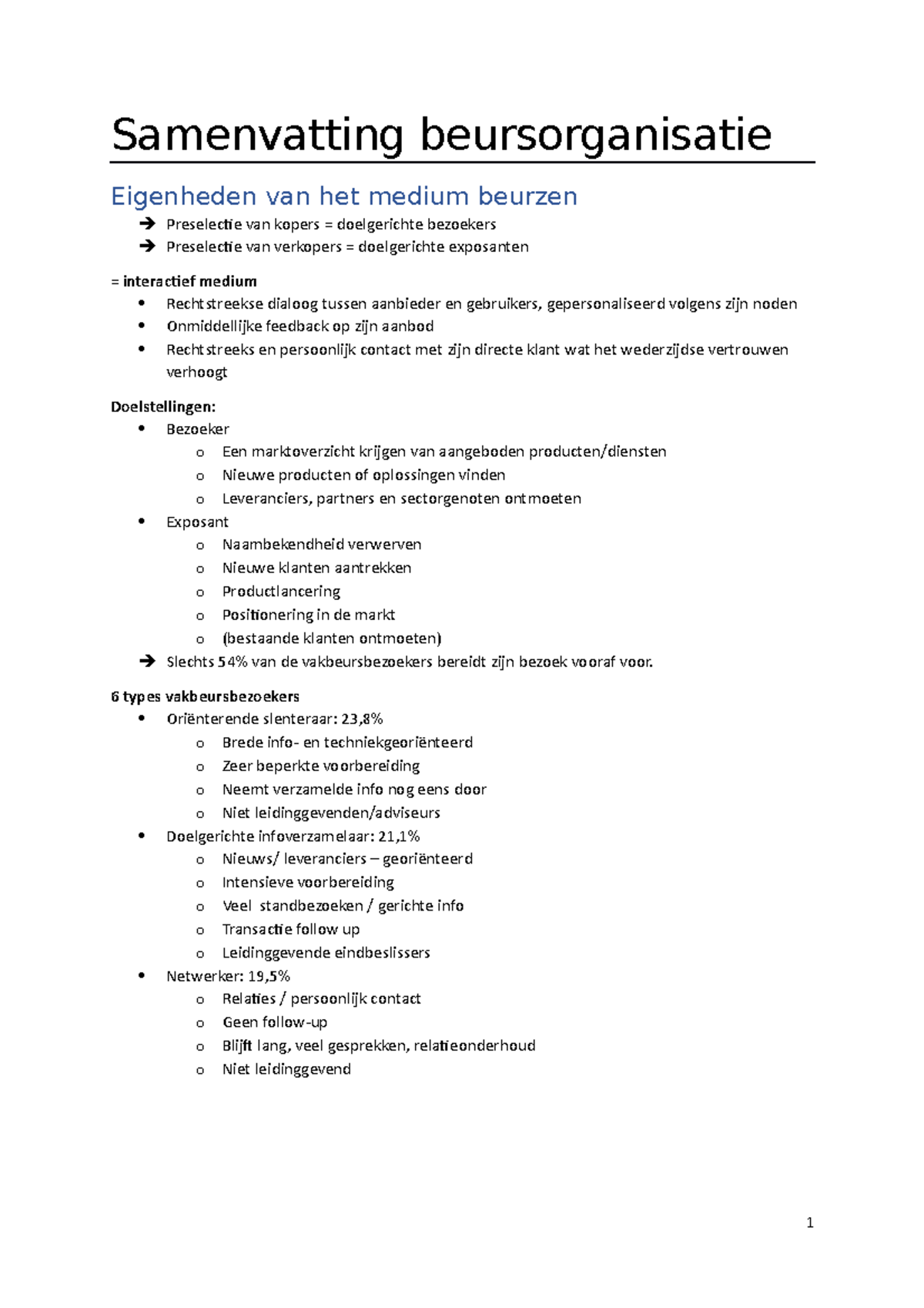 Samenvatting Beursorganisatie - Bestuurskunde En Publiek Management ...