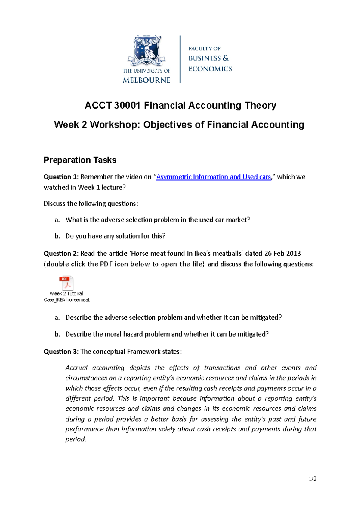 Week 2 Workshop Prep Questions - ACCT 30001 Financial Accounting Theory ...