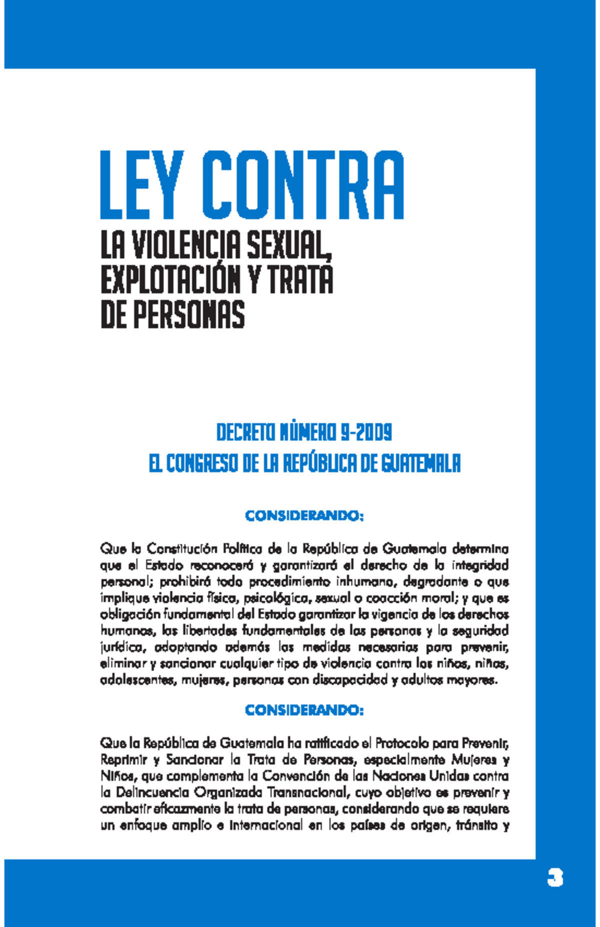 Ley VET - ES UNA LEY CONTRA LA VIOLENCIA SEXUAL, EXPLOTACION Y TRATA DE ...