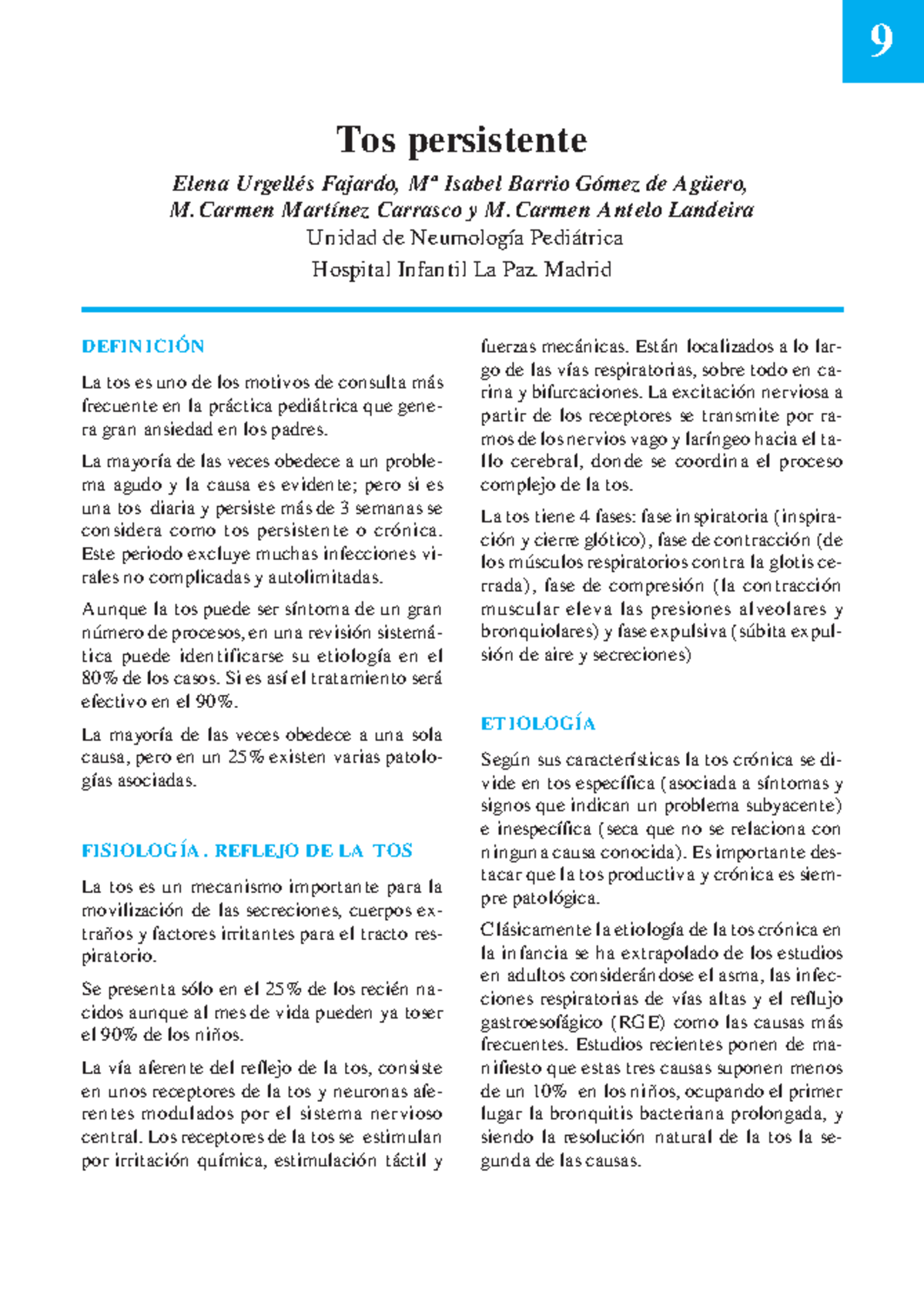 Tos - dddddd - DEFINICIÓN La tos es uno de los motivos de consulta más ...
