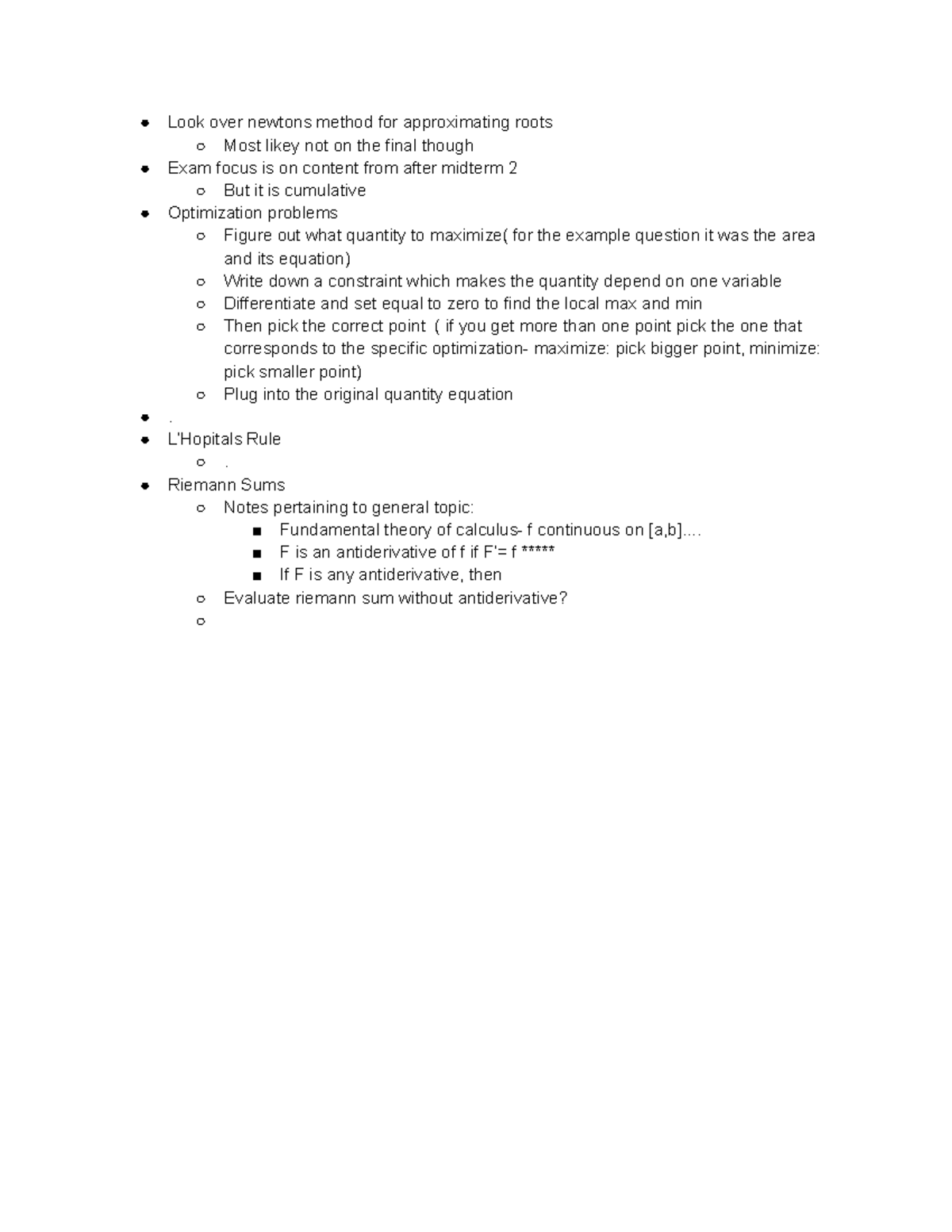 Mat 132 recitation 11 29 - Look over newtons method for approximating ...