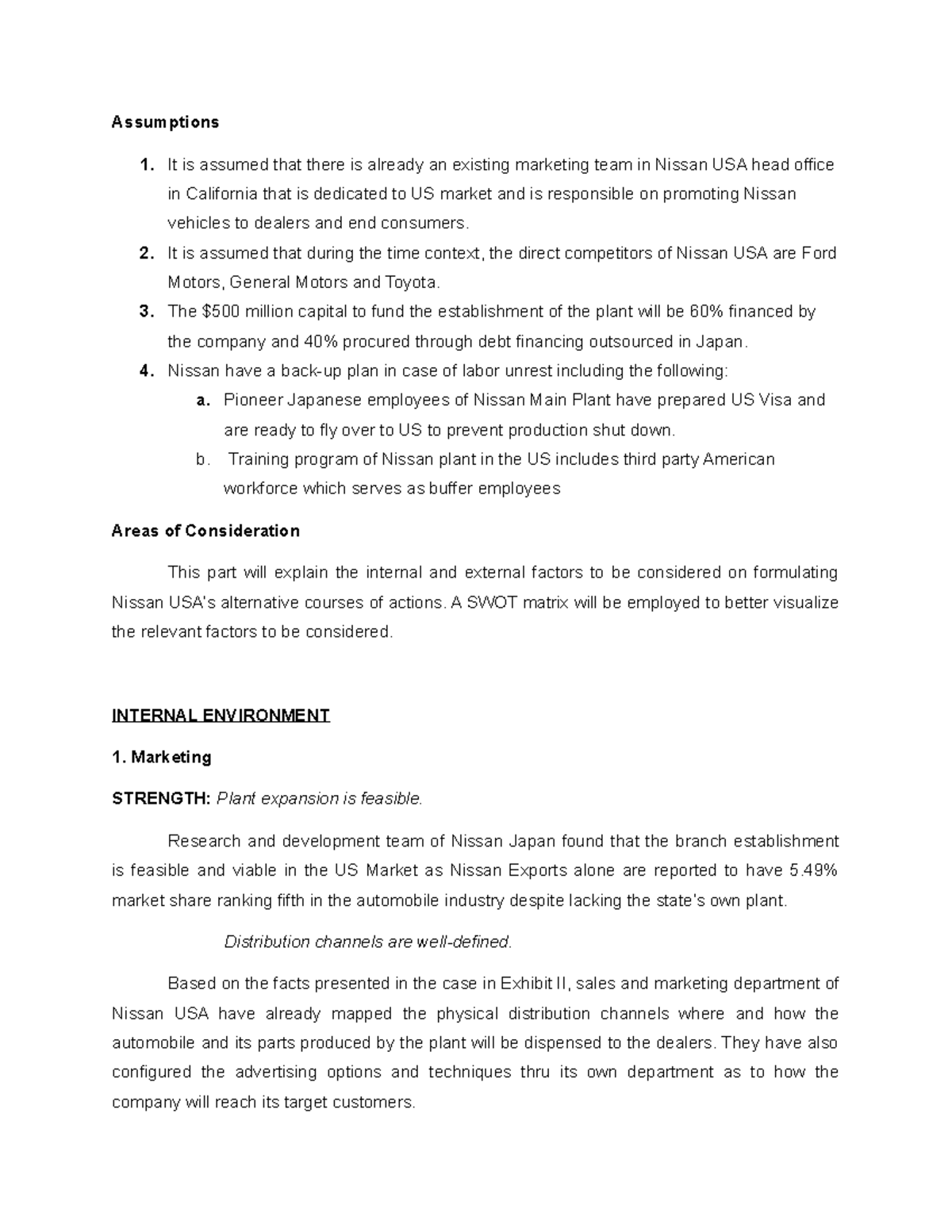 the areas of consideration in case study meaning