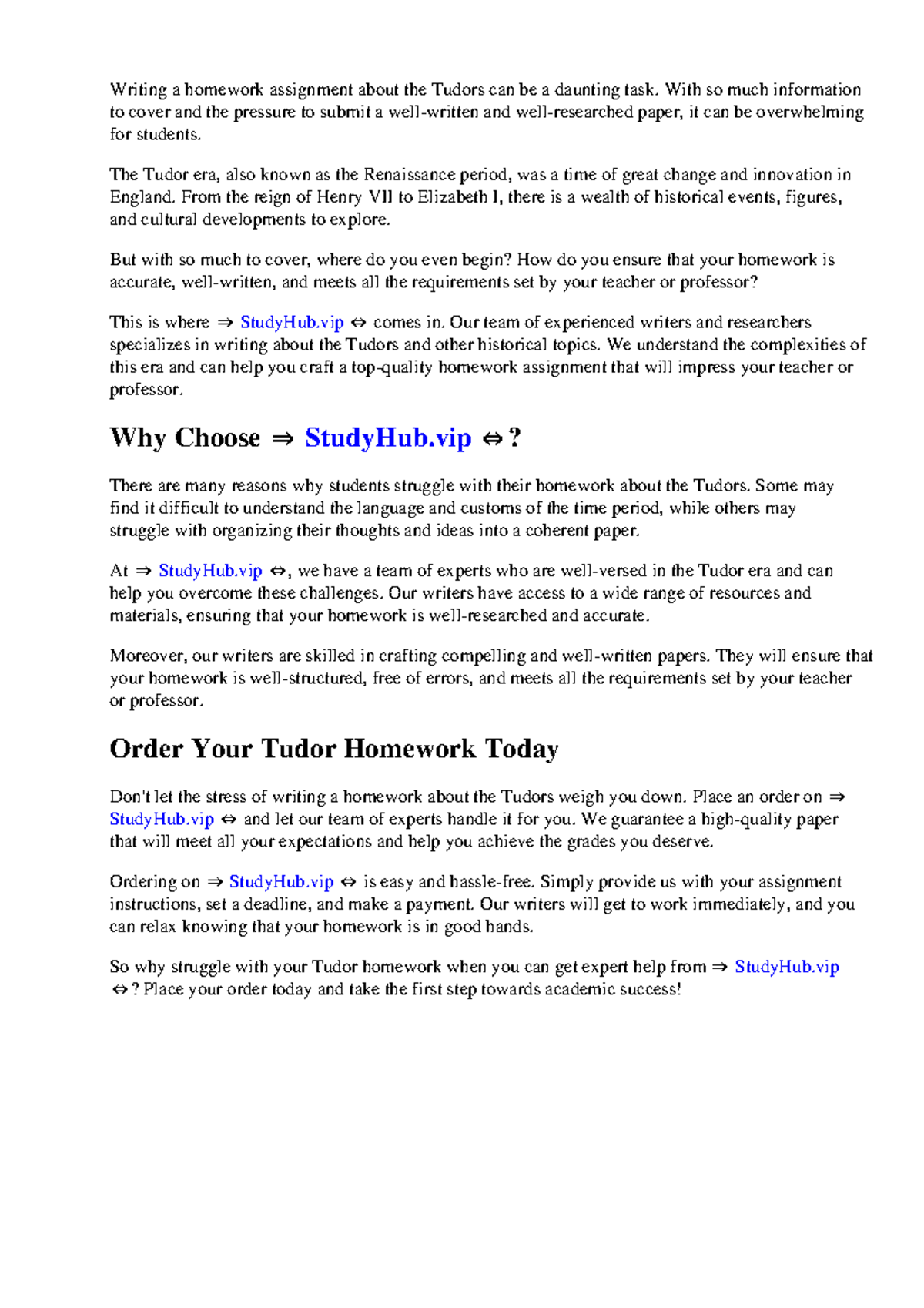 720707182 Homework About the Tudors - Writing a homework assignment ...