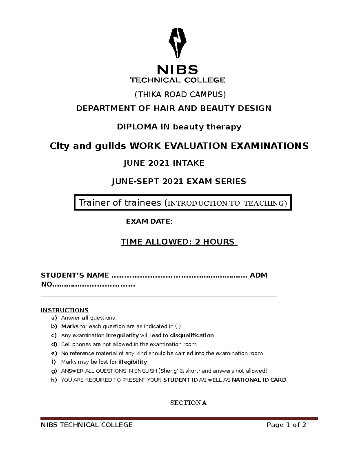 Tot cat - Lecture notes 2 - Trainer of trainees (INTRODUCTION TO ...