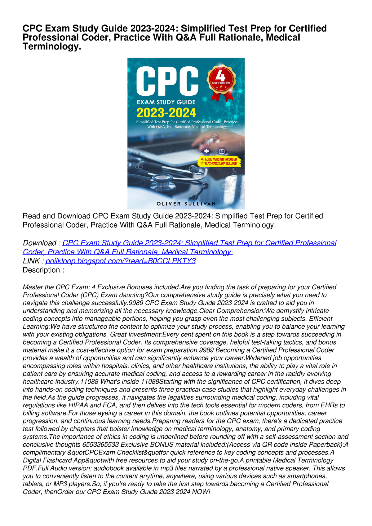EPUB DOWNLOAD CPC Exam Study Guide 20232024 Simplified Test Prep for