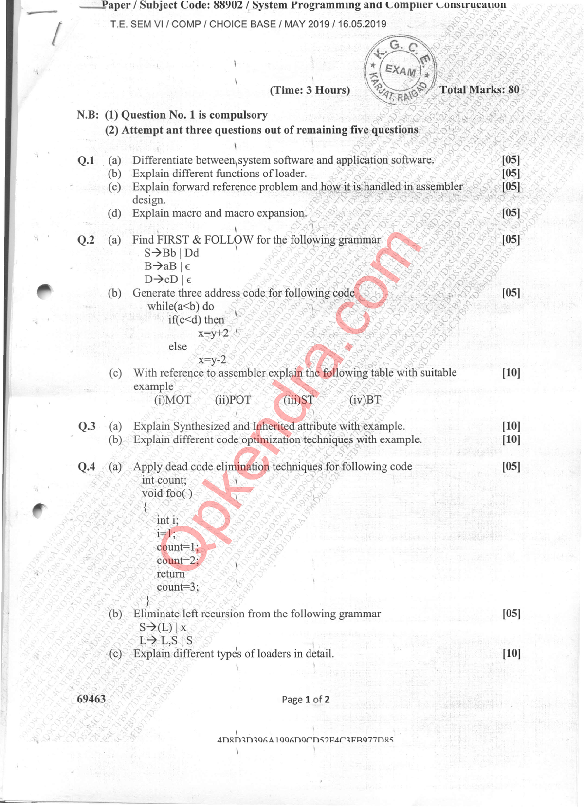 SPCC SEM6 CBCS Computer ENGG MAY19 - Computer Engineering - Qpkendra ...