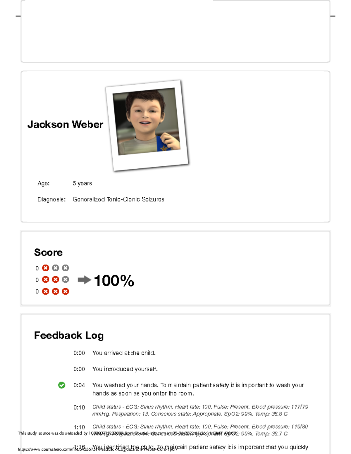 Feedback Log Jackson Weber Core 1 - Date of Completion Apr 23, 2019 10: ...