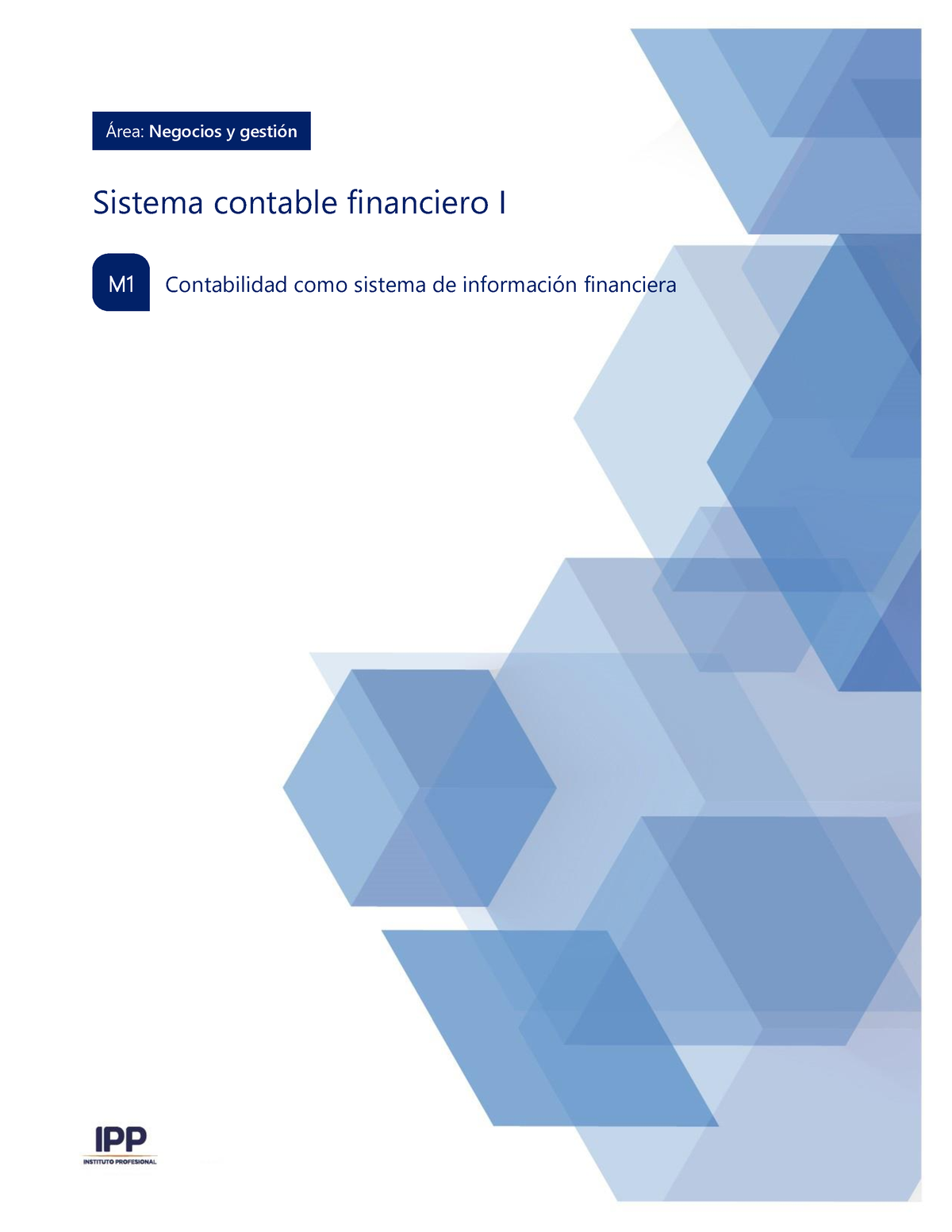 M1- Sistema Contable Financiero I - Área: Negocios Y Gestión Sistema ...