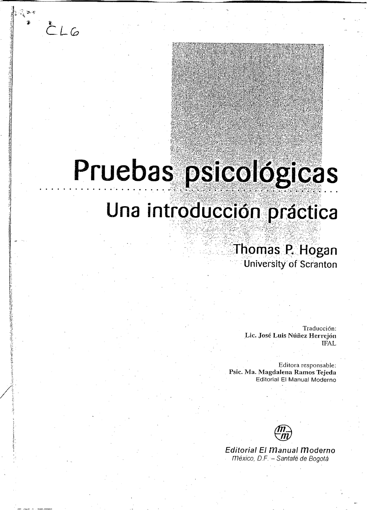 Hogan Pruebas Psicologicas Una Introduccion Practica Capitulo 6 Pru E Bas~~ltsfb 9452