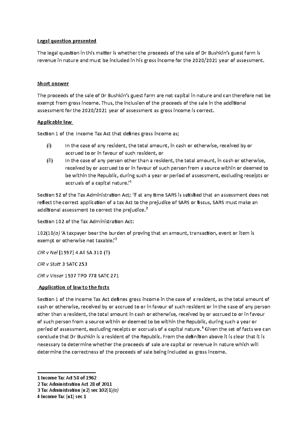 Question A Revised - Legal Question Presented The Legal Question In 