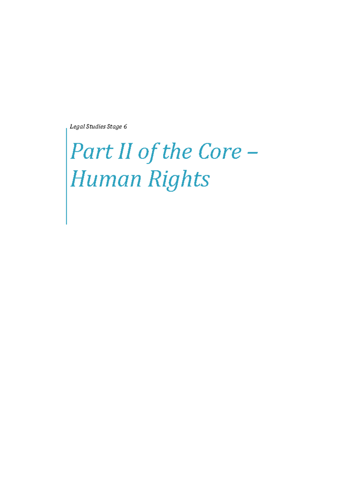 Study Notes - Legal Studies Stage 6 Part II of the Core – Human Rights ...