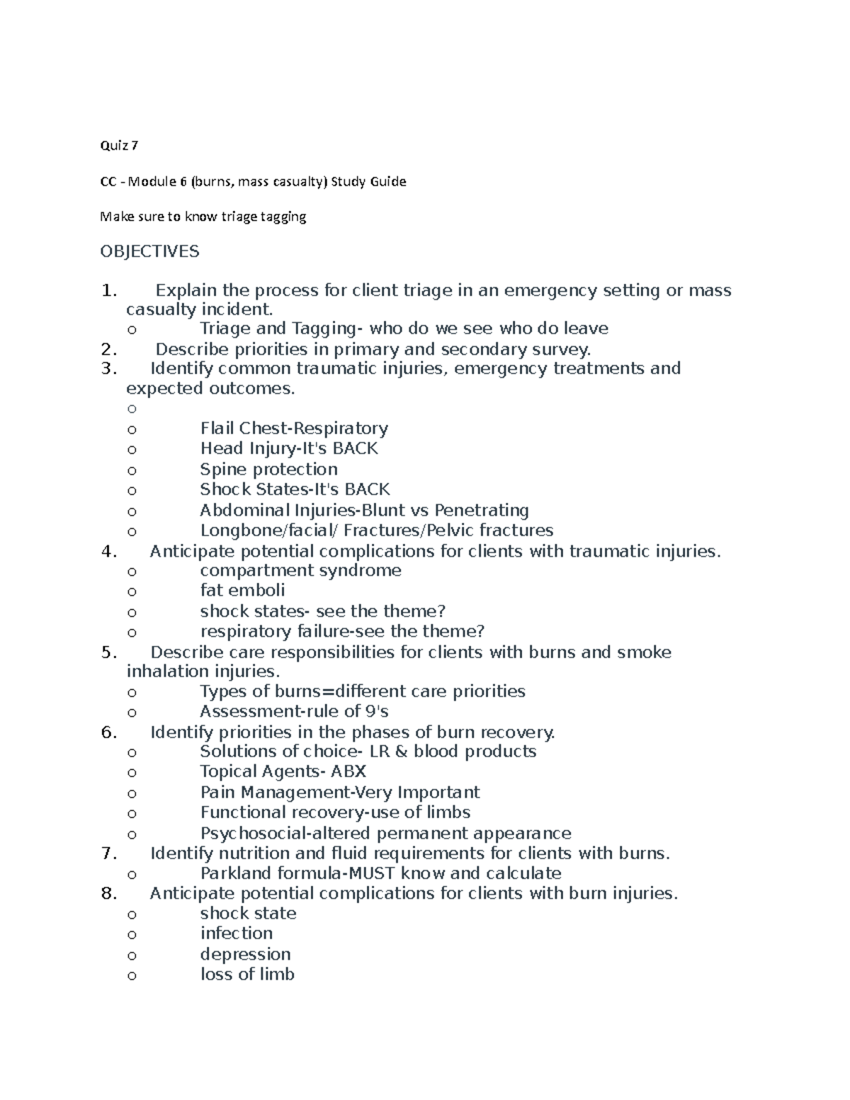 Quiz 7 study guide Summary Professional Nurse Concepts Advanced