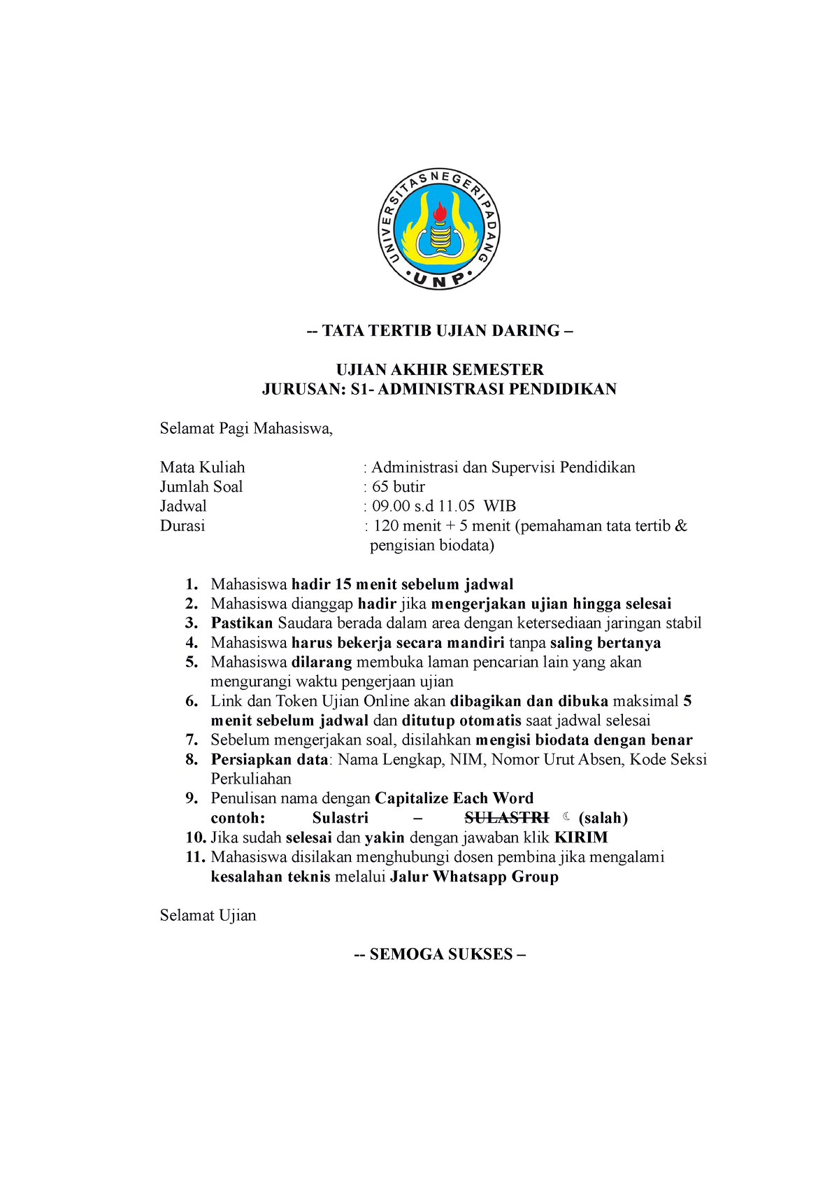 3. Tata Tertib Ujian Daring Administrasi Dan Supervisi Pendidikan ...