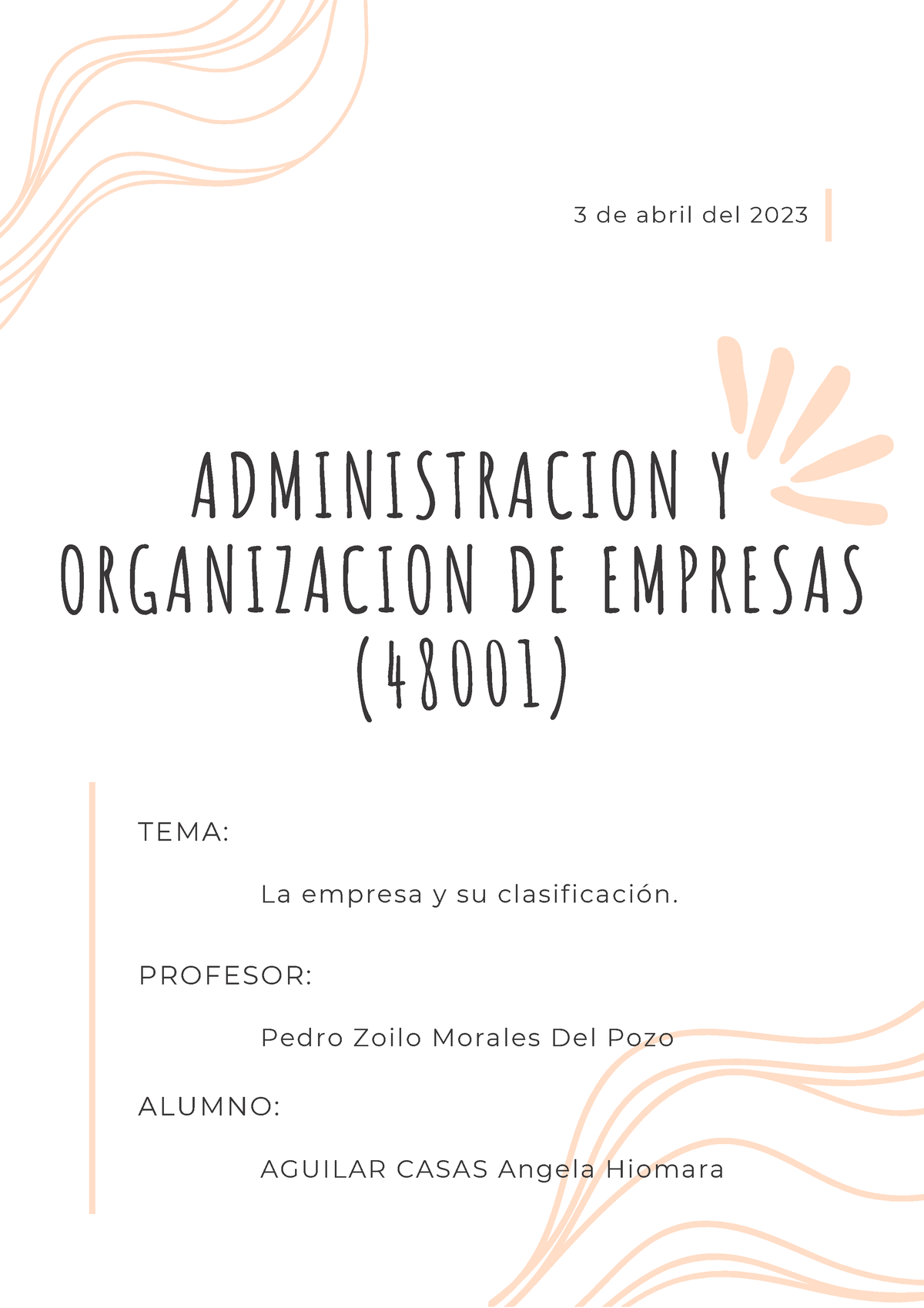 Administracion Y Organizacion DE Empresas - ADMINISTRACION Y ...