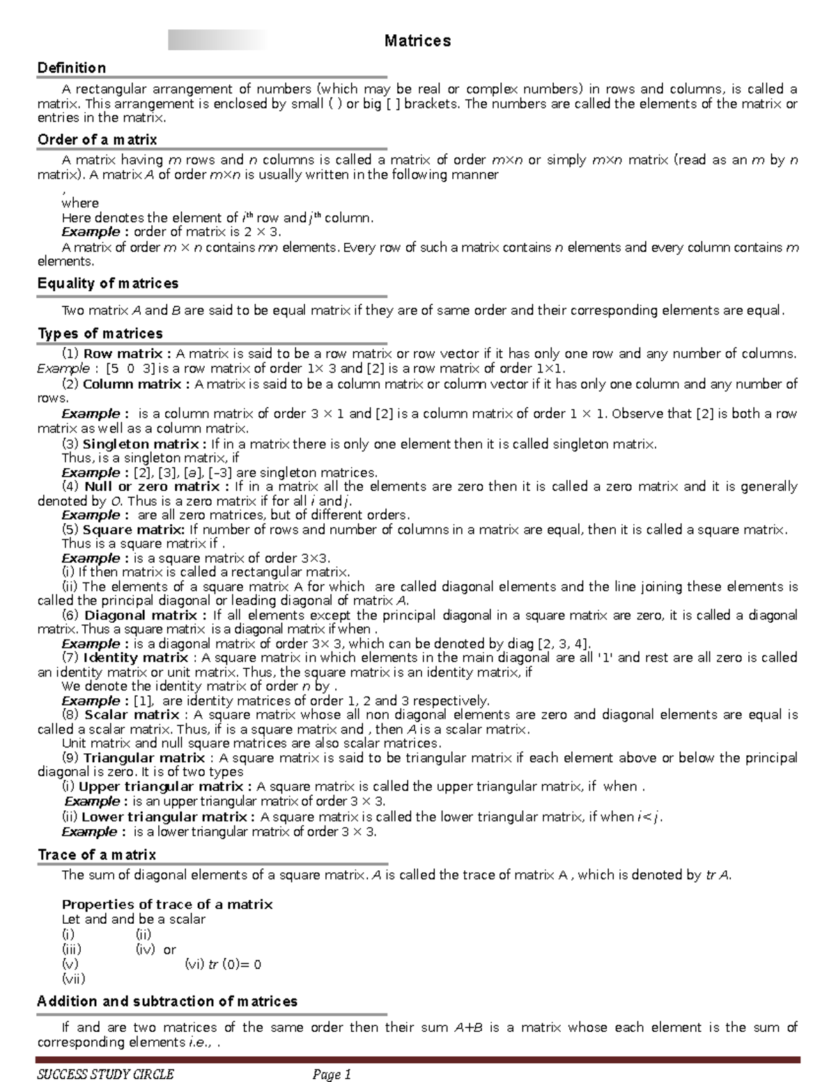 Matrices - fgyrtrtry - Matrices Definition A rectangular arrangement of ...