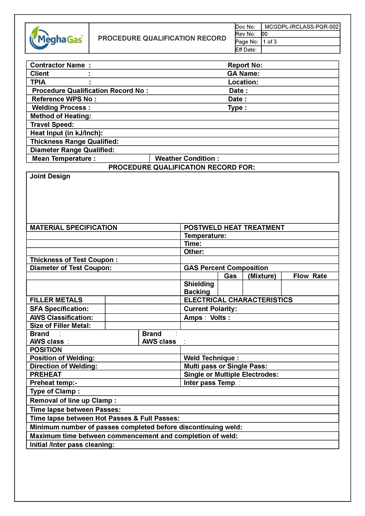 Mcgdpl-002 Pqr - Mcgdpl Procedure - Procedure Qualification Record Doc 