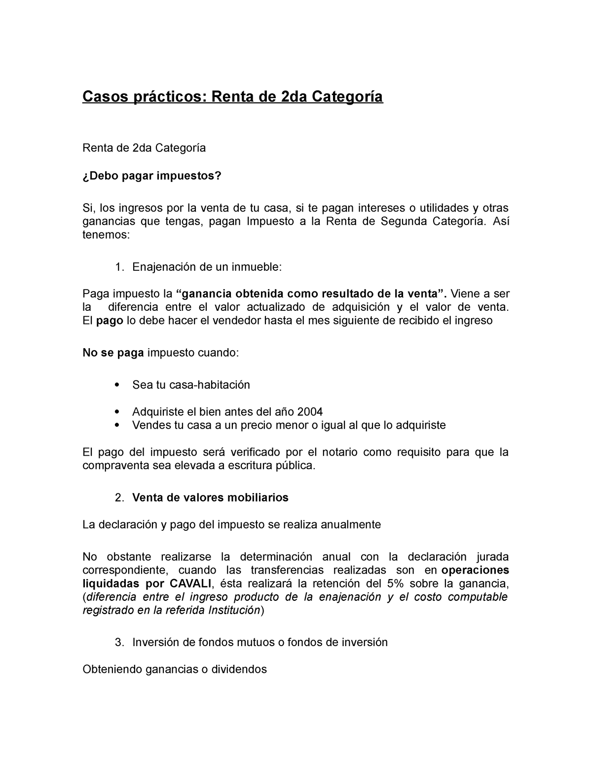 Caso Practico De La Renta De Segunda Categoria Casos Prácticos Renta De 2da Categoría Renta 0600