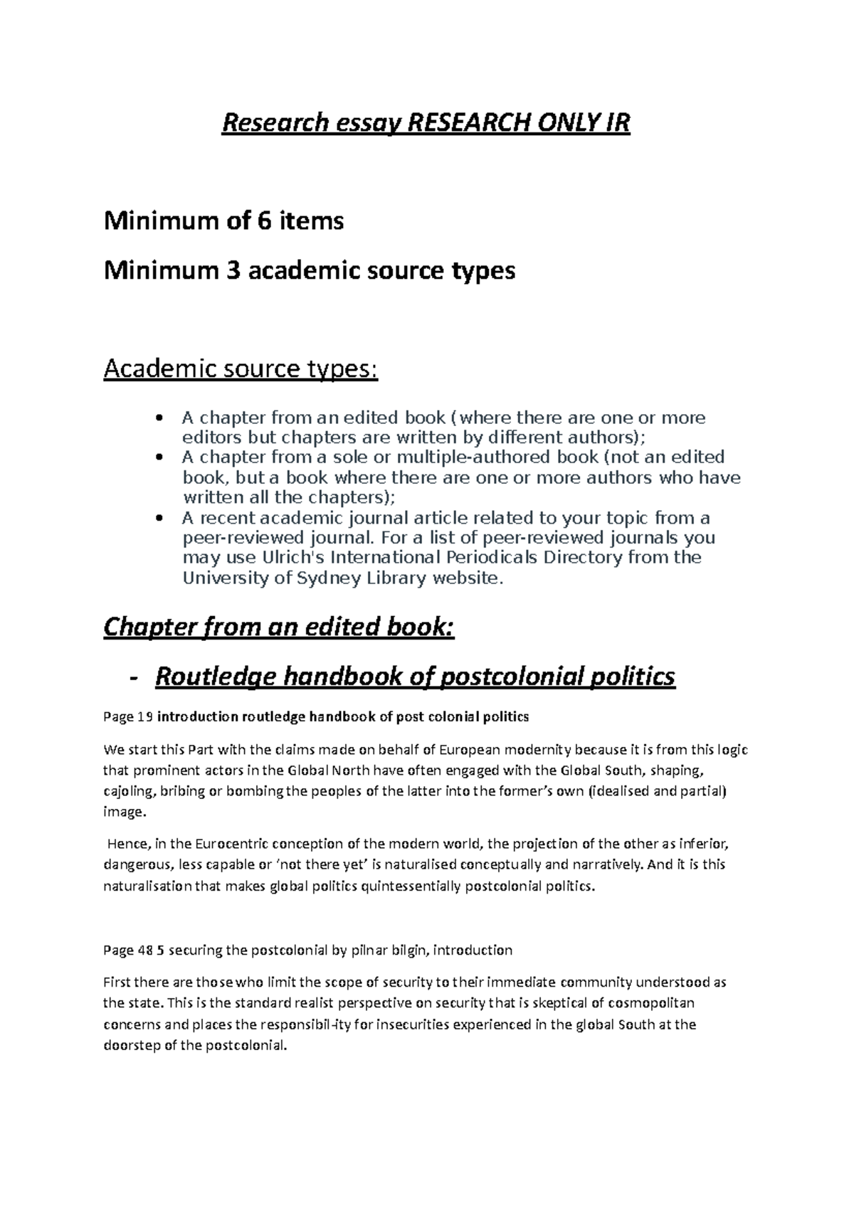 D Research essay Research ONLY IR - Research essay RESEARCH ONLY IR ...