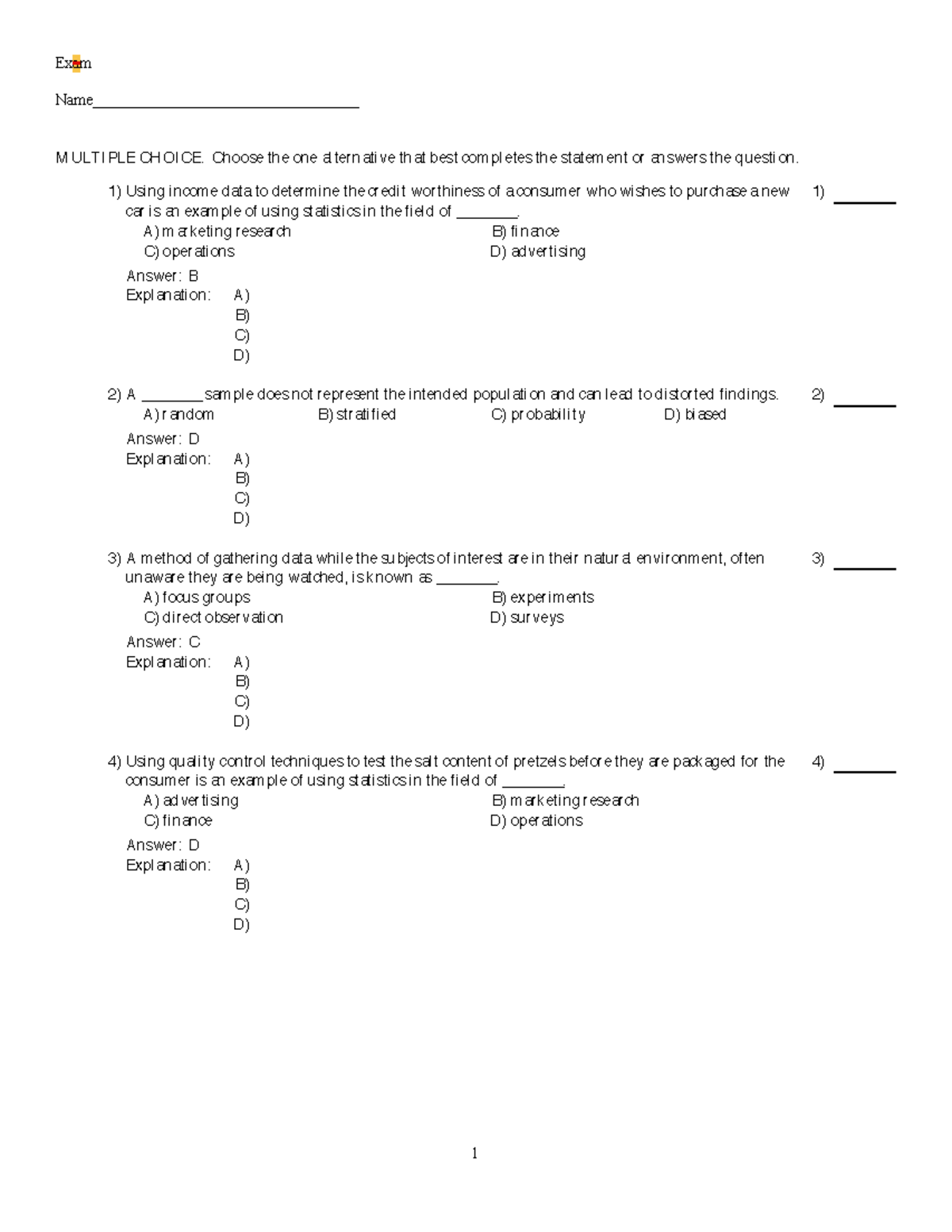 C1 - It contains chapter 1 homework. - Exam Name ...