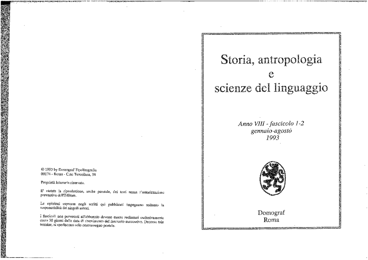 Storia antropologia e scienze del linguaggio Studocu
