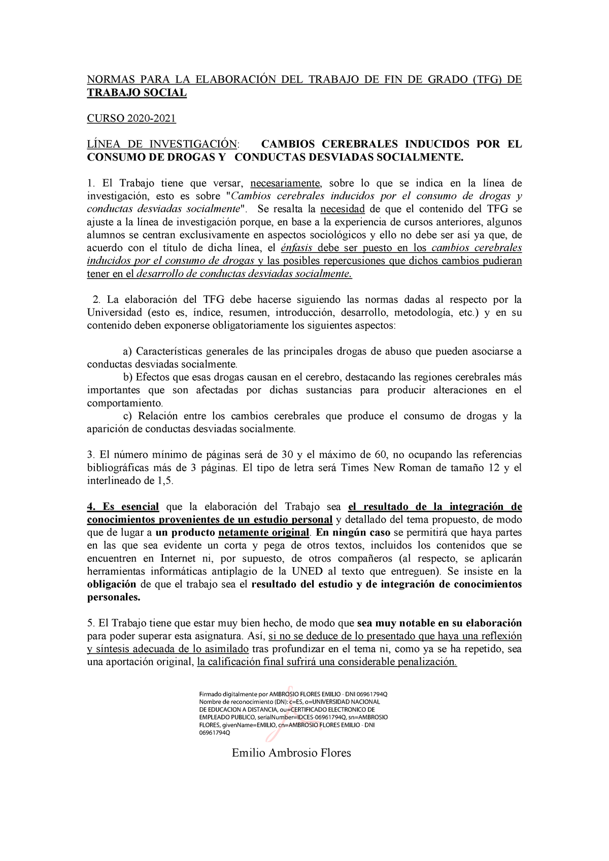 Normas PARA LA Elaboración DEL Trabajo Final DE Grado Trabajo Social ...