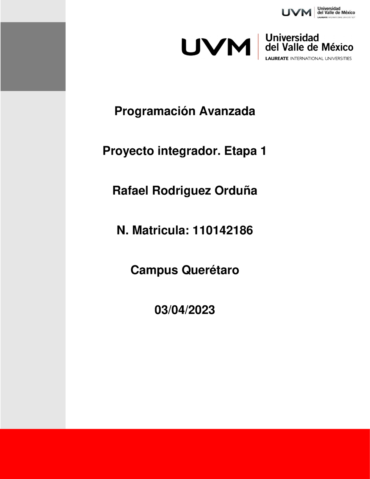 Actividad 4. Proyecto Integrador Etapa 1 - Programación Avanzada ...