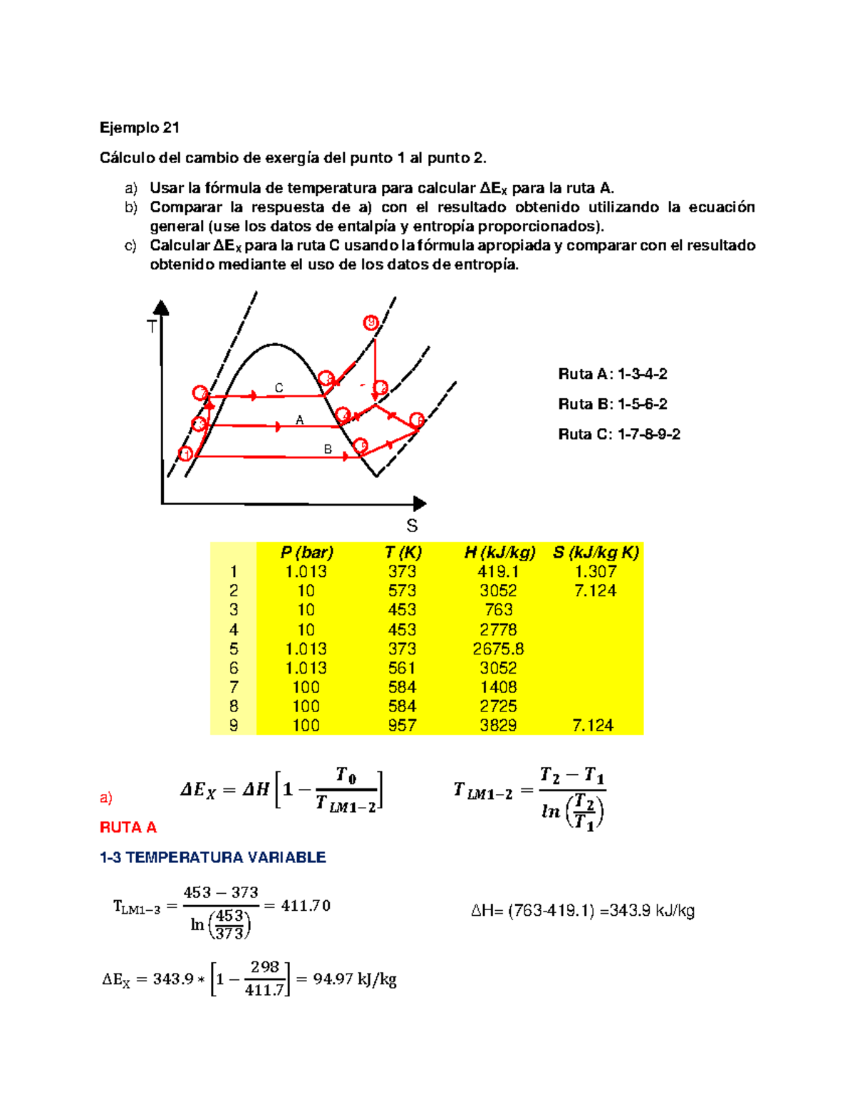 Ejemplo 21 - ejercicios de calculo de exergia - Ejemplo 21 Cálculo del ...