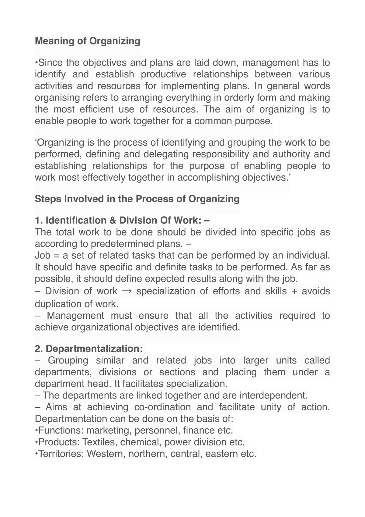 12. Organising - Meaning of Organizing •Since the objectives and plans ...