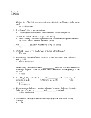 Chapter 6 - Precision Ag Course work - Chapter 6 HW 10/5/ 1. How might ...