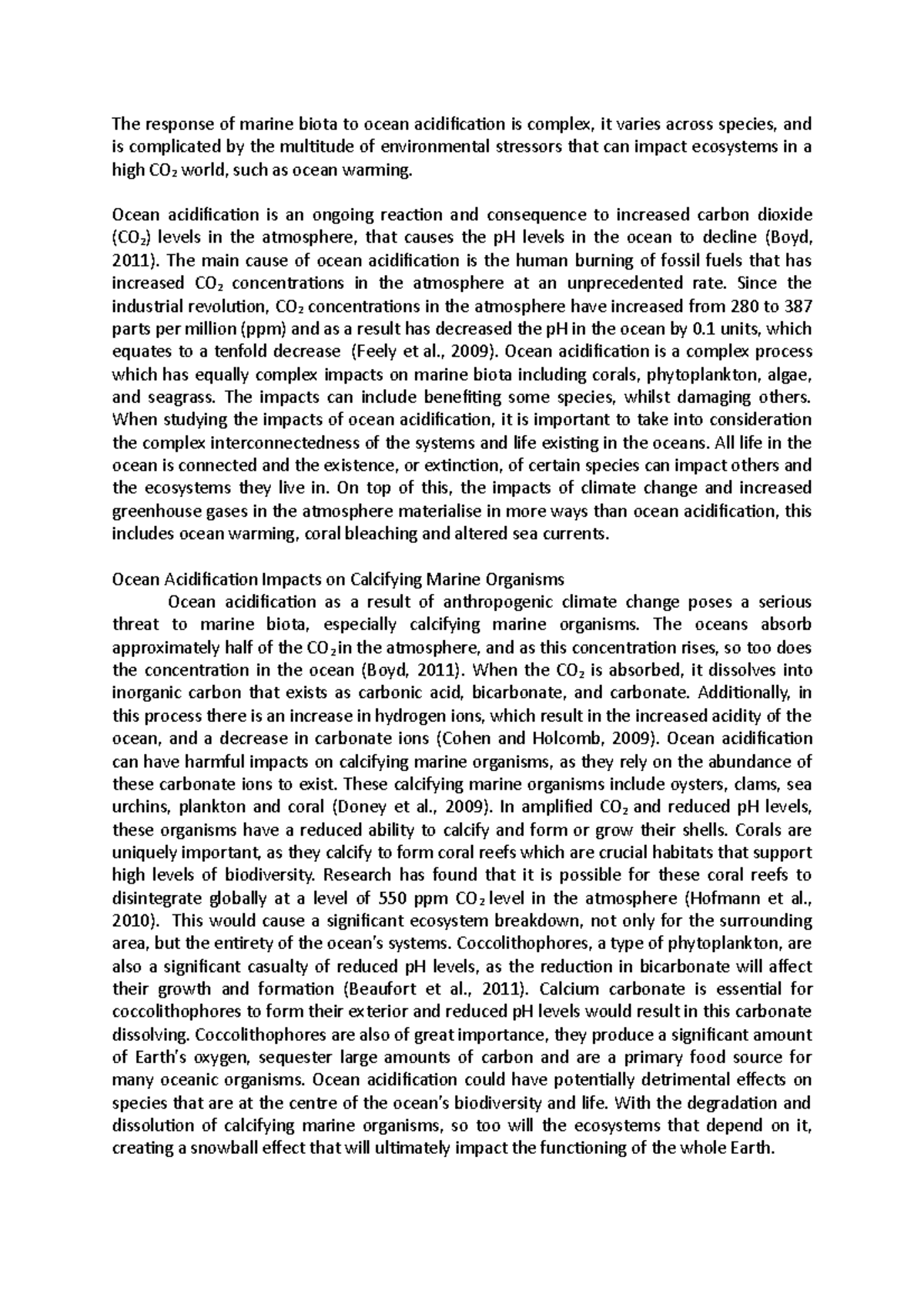 Ocean Acidification - The response of marine biota to ocean ...