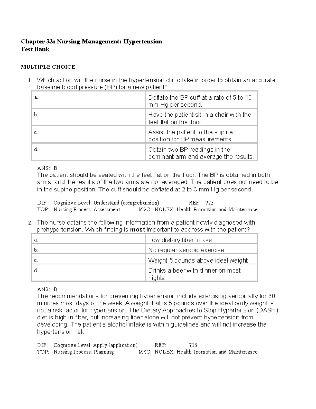 Hypertension - lecture notes - Chapter 33: Nursing Management ...