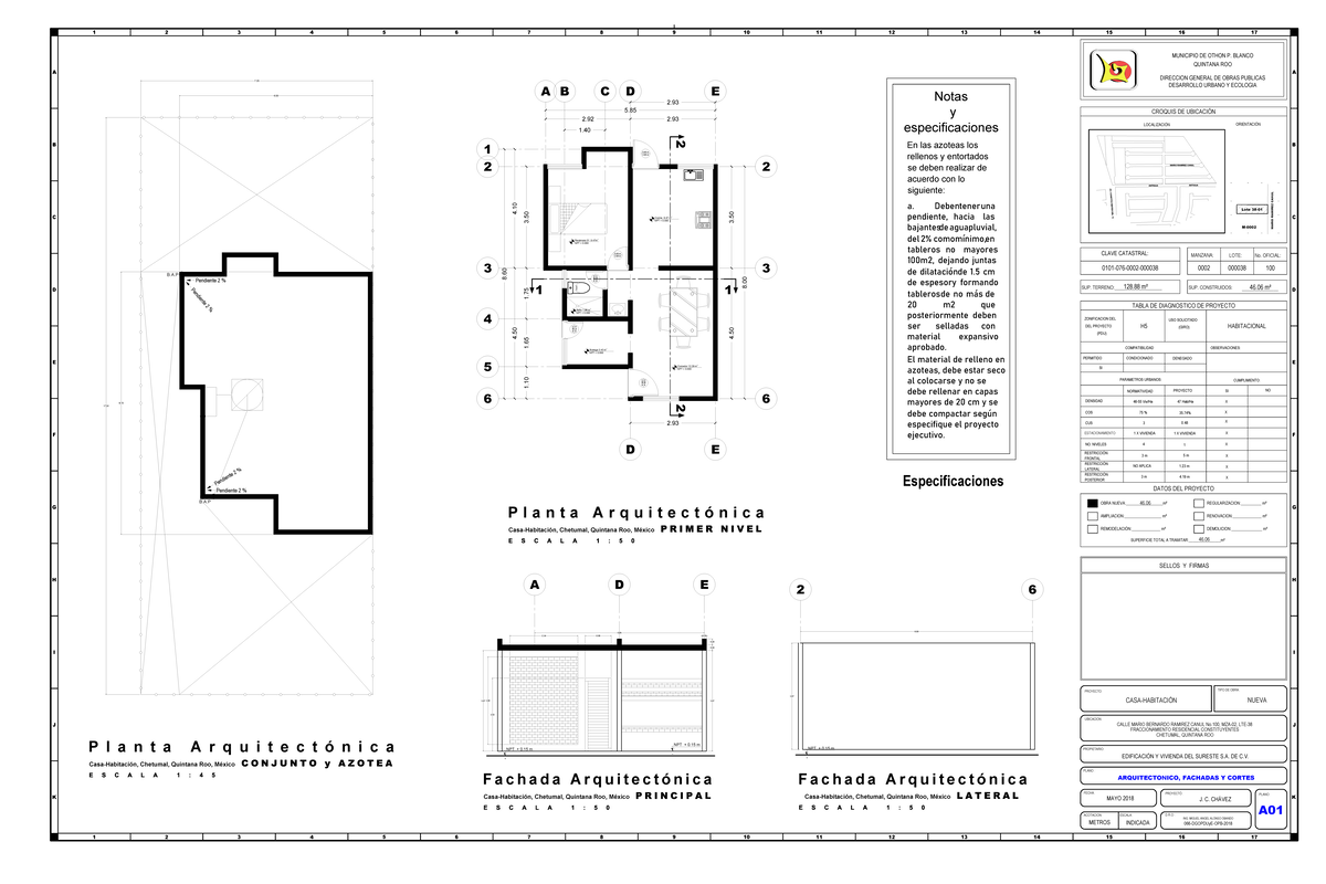 Planos Arquitectónicos - A 1 B C D E 2 3 4 5 6 1. 2. 2 2. 5. 3. 1. 1. 1 ...