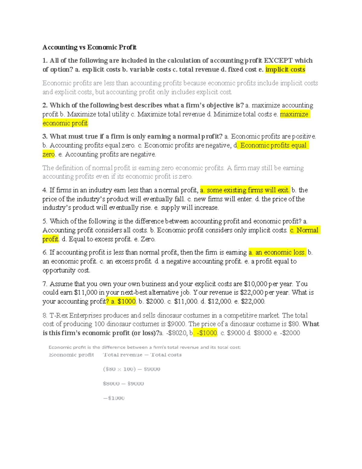 Accounting Vs Economic All Of The Following Are Included In The Calculation Of Accounting 3346