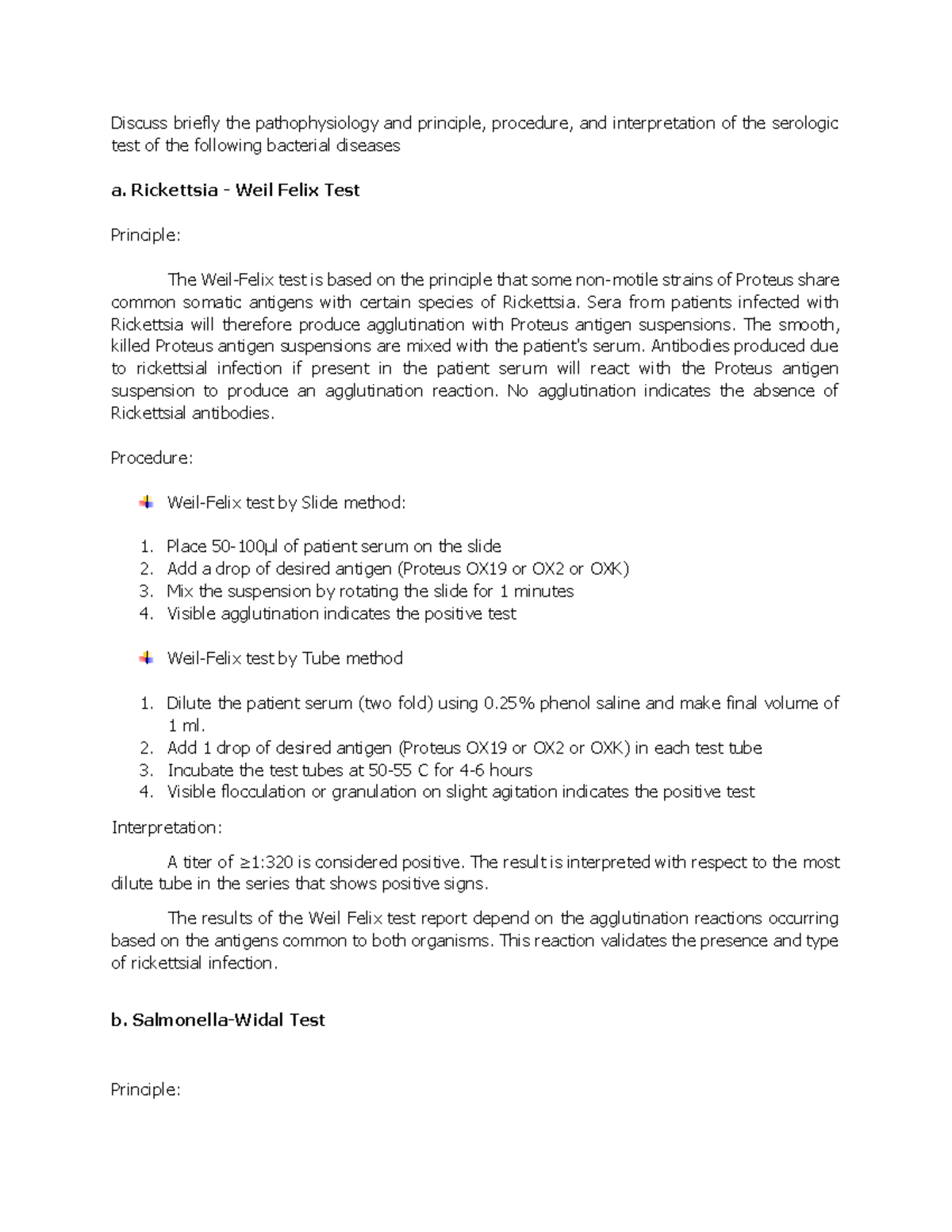 Immunology Serology Assignment Pathophysiology And Principle Procedure And Interpretation Of