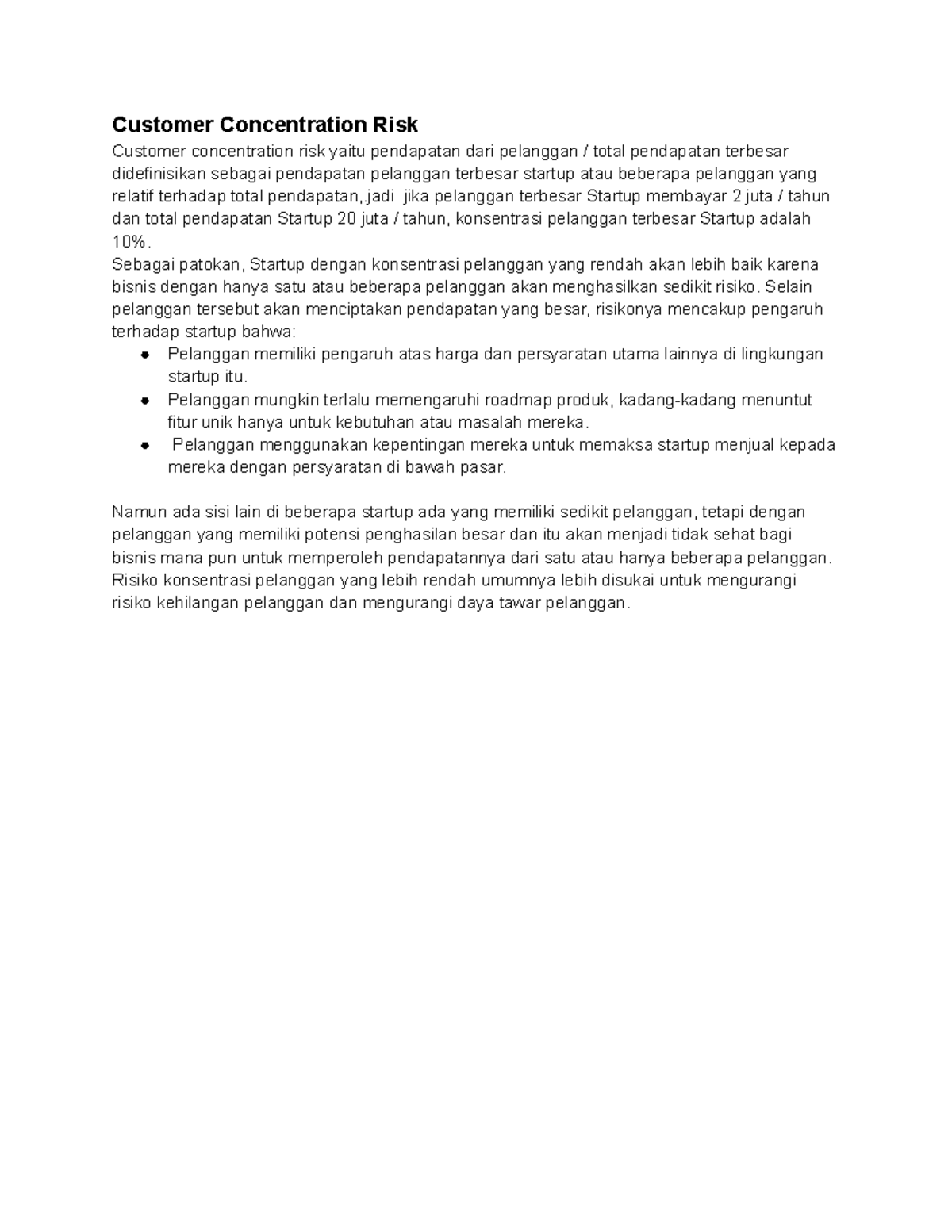 Ccr Lecture Notes About Ccr Customer Concentration Risk Customer