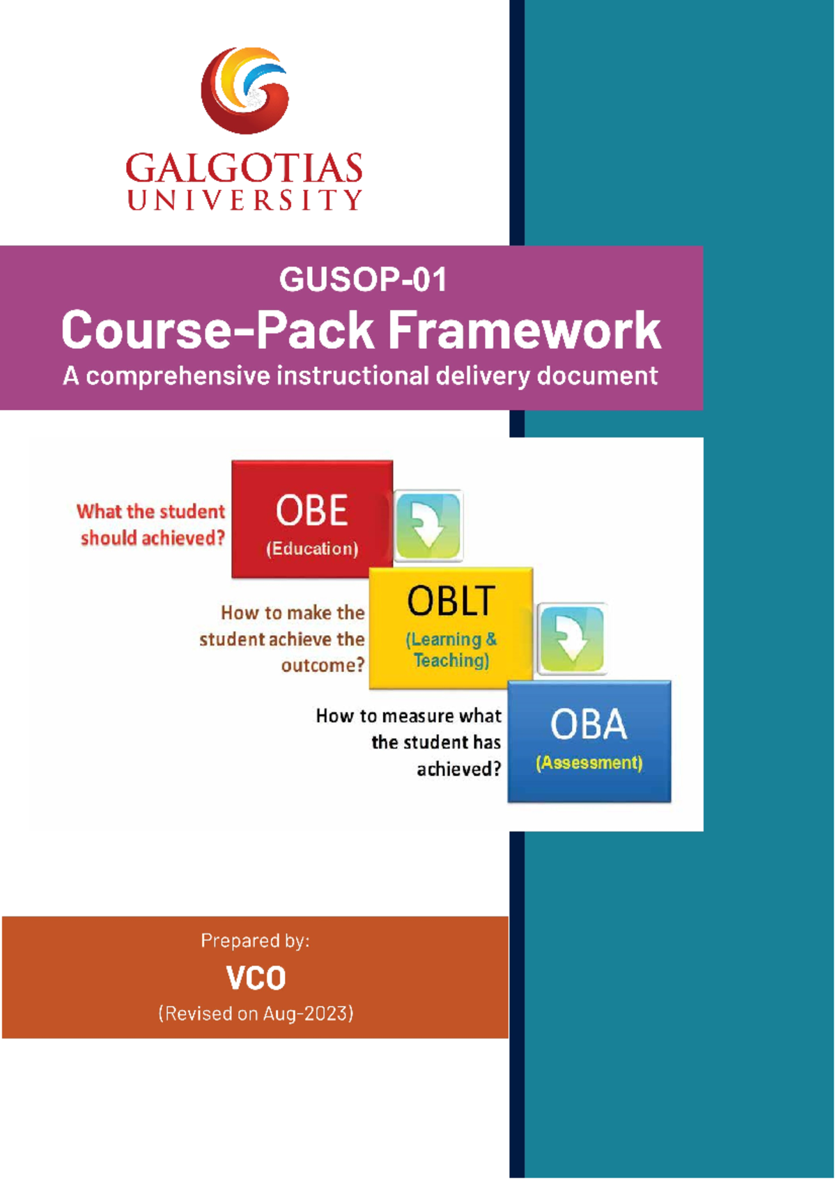Course Pack - It consists of the scheme of the course, Course Overview ...