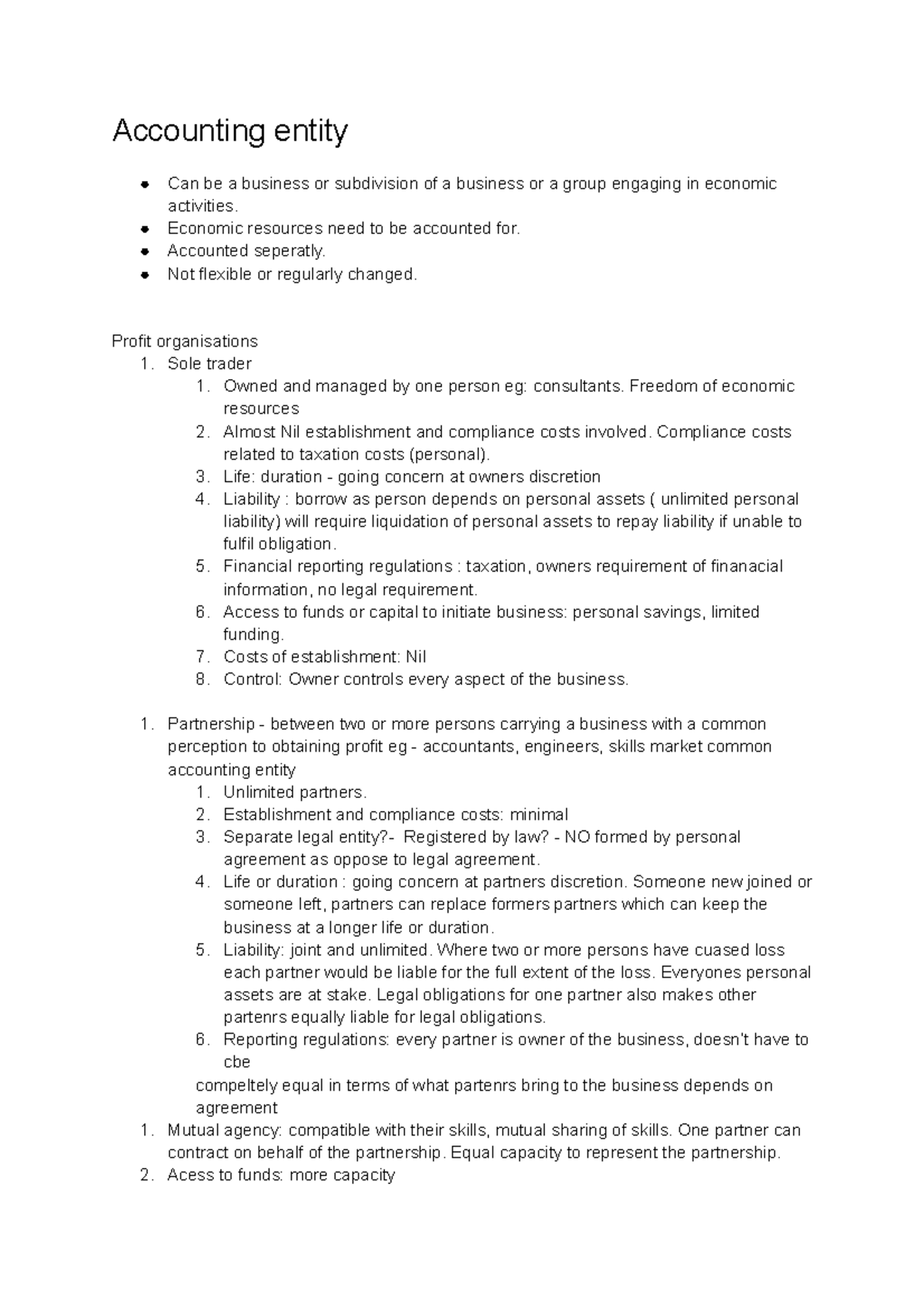 Accounting entity - Accounting entity Can be a business or subdivision ...