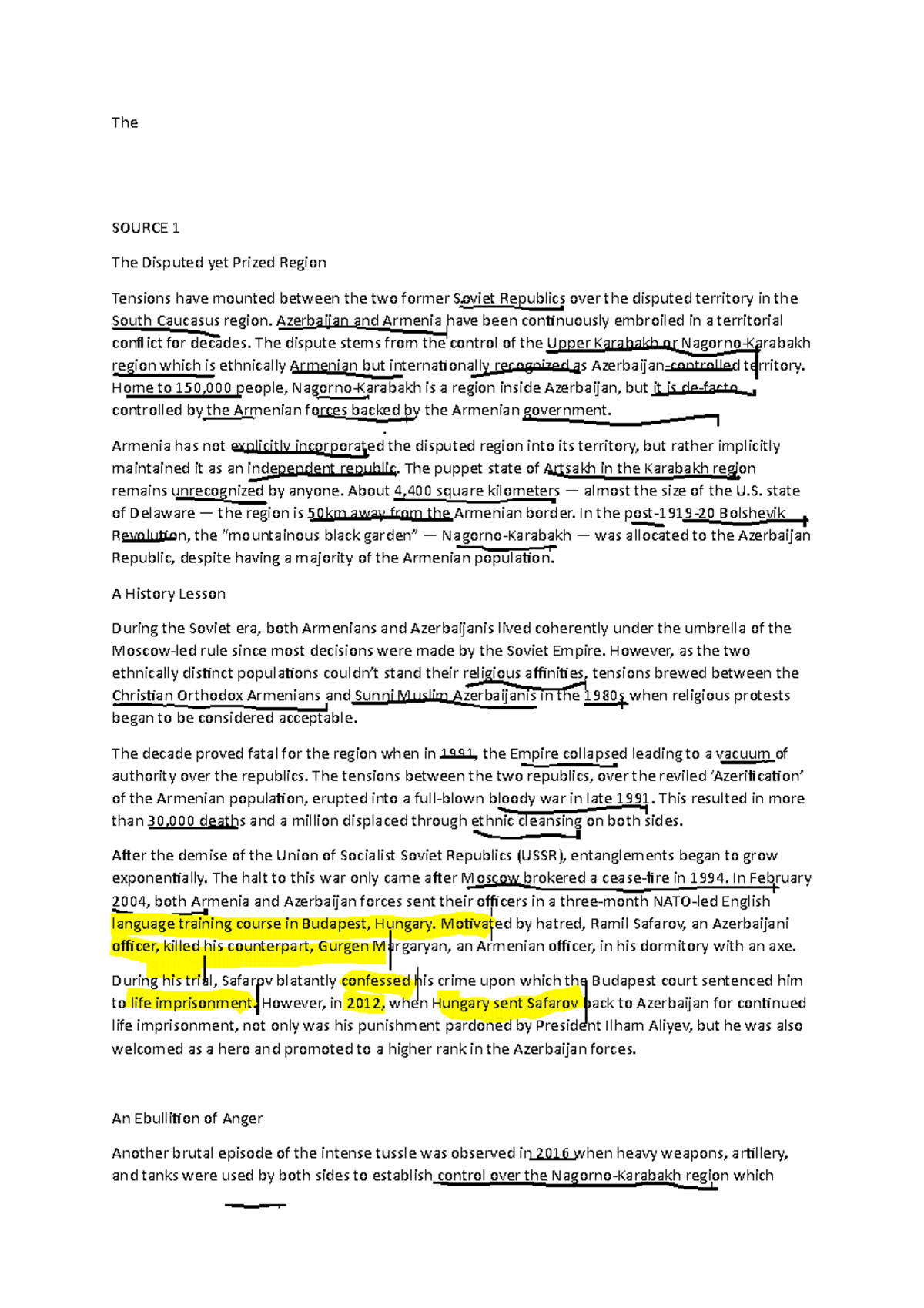 Azerbaijan-Armenia conflict - The SOURCE 1 The Disputed yet Prized ...
