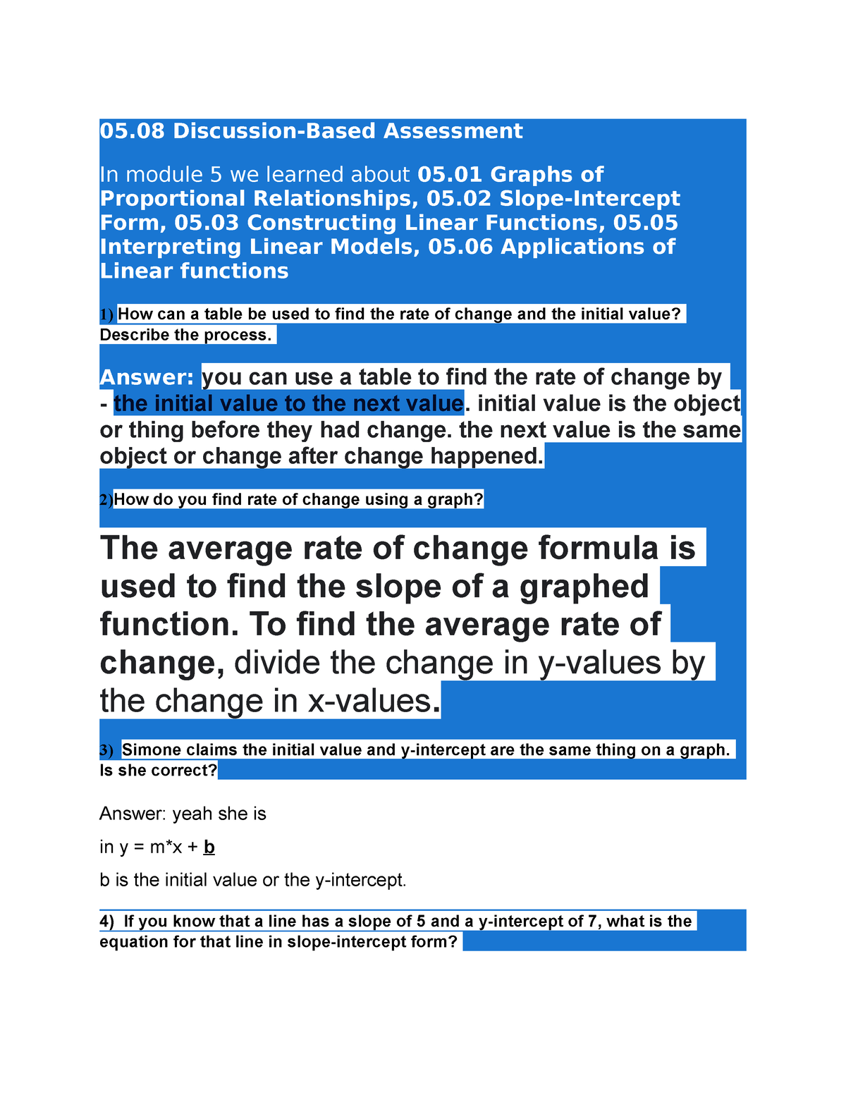 assignment achieve 05 discussion based assessment