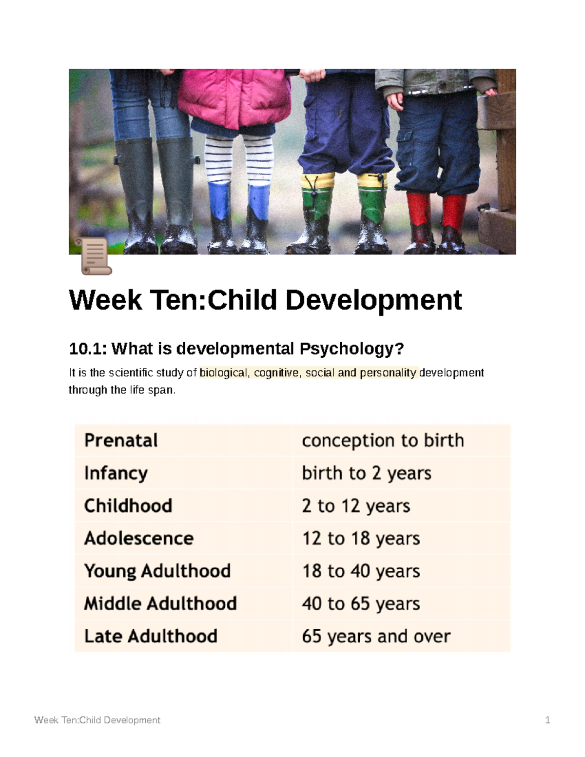 Child Development - Lecture notes 3 - PSYU911 - Stirling - Studocu