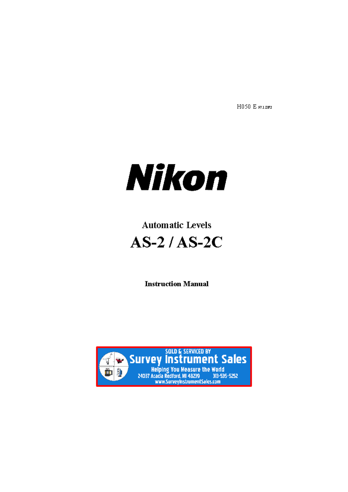 3. Manual Usuario Nivel Nikon-AS-2 - Automatic Levels AS-2 / AS-2C ...